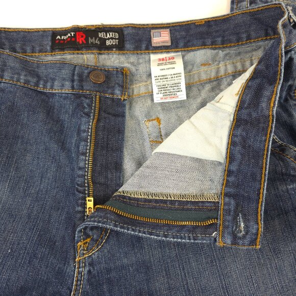 ARIAT FR M4 RELAXED FIT BOOT CUT JEANS MEN'S SIZE 38x30 CAT2 2112 ZIP FLY *FLAWS - Picture 12 of 16